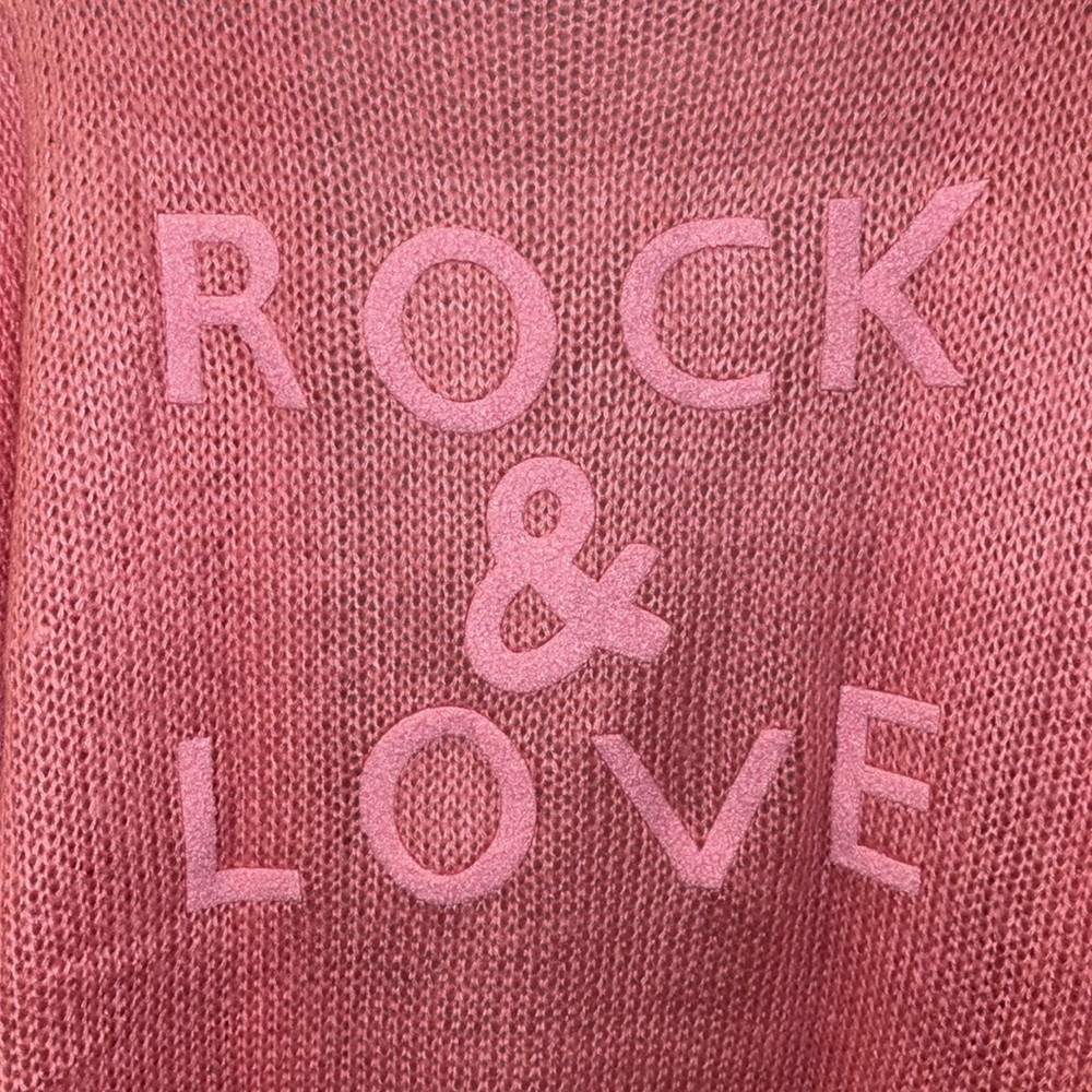 Elan Rock & Love Open Knit Long Cardigan One Size Color: Rose NWOT - Picture 5 of 11